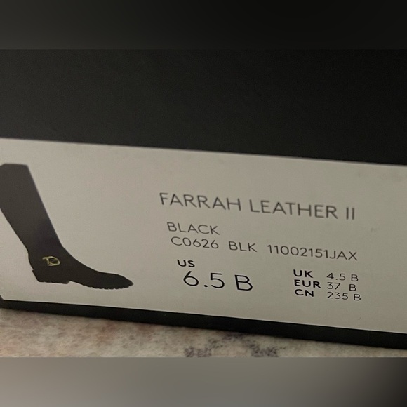 NWT COACH Farrah ll Leather Knee High Riding Boot Black Gold Buckle Size 6.5 - Picture 7 of 7